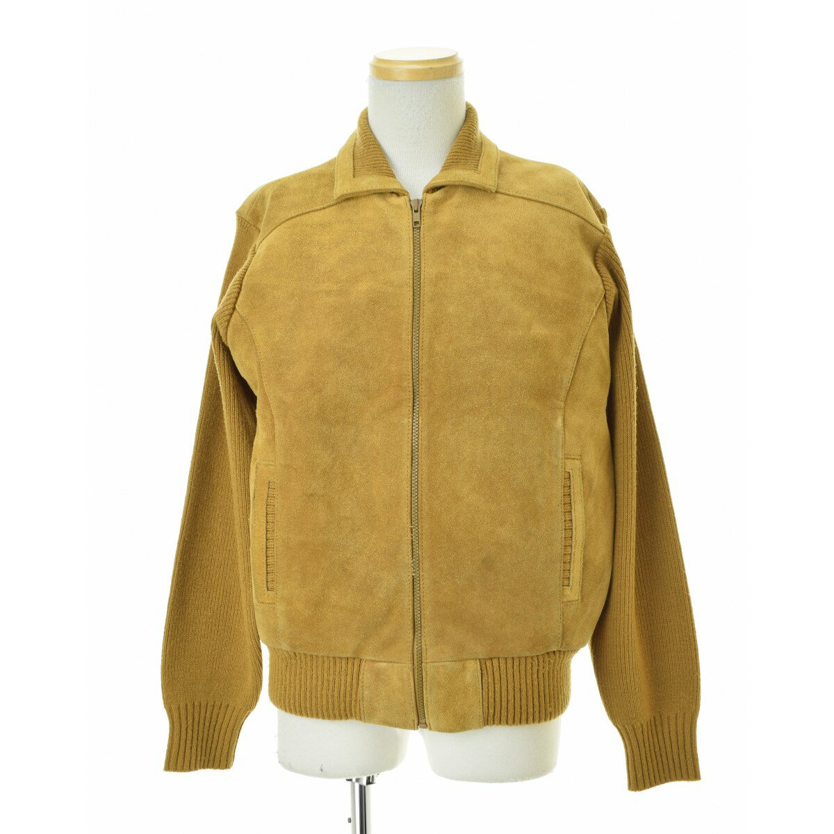 Leather Jacket - 【中古】VAN HEUSEN / ヴァンヒューゼン80s-90s スエード × ニットレザージャケット【cacgaech-m】