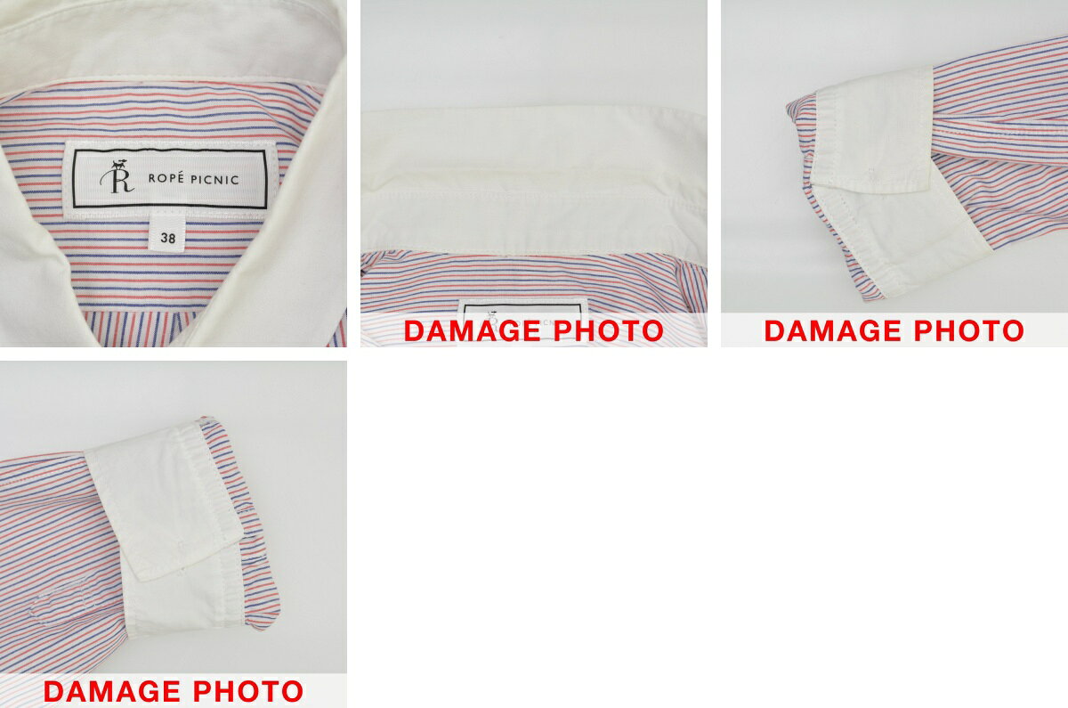【中古】【期間限定値下げ】ROPE PICNIC / ロペ ピクニックストライプラウンドカラー長袖ブラウス【cacgagag-l】 kanful-11975497 ブランド古着の買取販売カンフル サンプル画像3