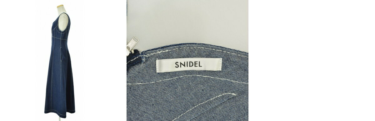 【中古】SNIDEL / スナイデルSWFO224081 ステッチコルセットライク デニム ジャンスカマキシノースリーブワンピース【cacfahcg-l】