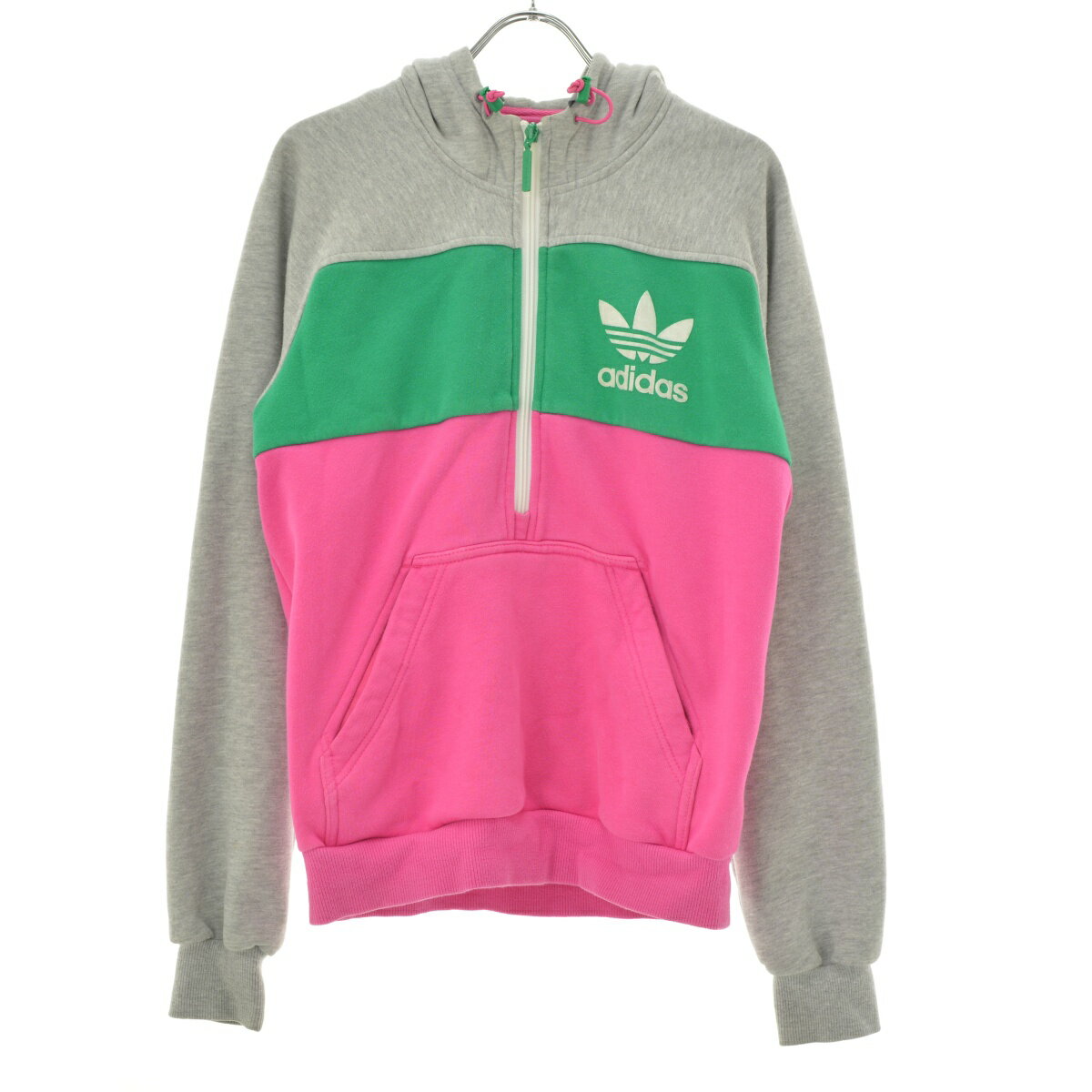 【中古】ADIDAS / アディダスG36762 ハーフジップトレフォイルスウェットパーカー【caceaecj-l】