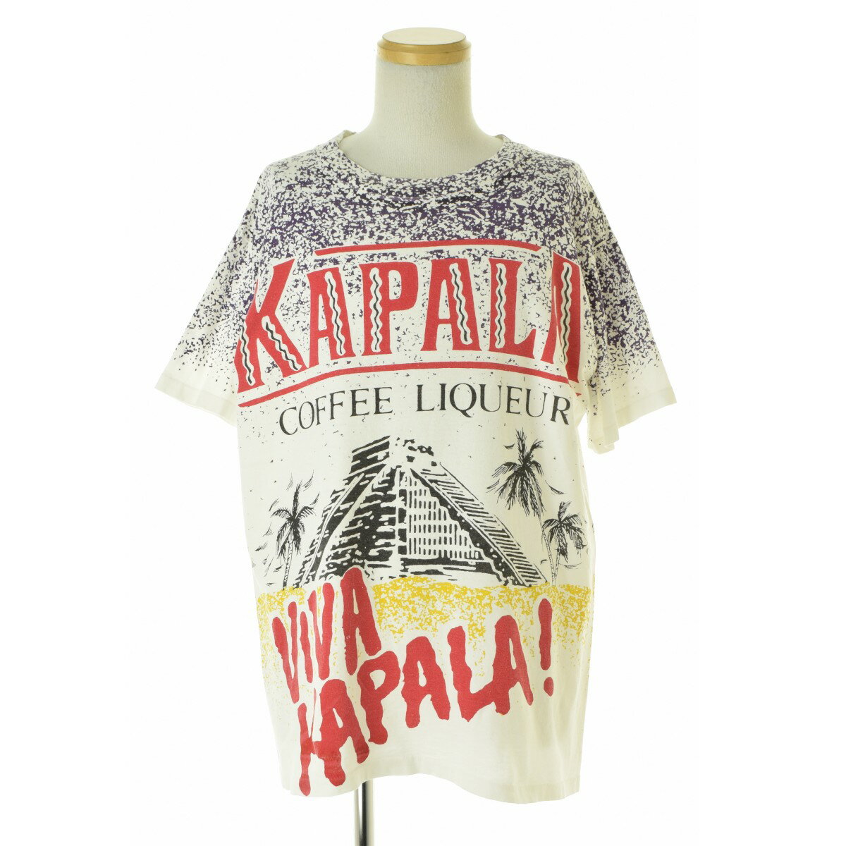 VINTAGE / ヴィンテージ〜90s KAPALA COFFEE LIQUEUR オールオーバープリント半袖Tシャツ