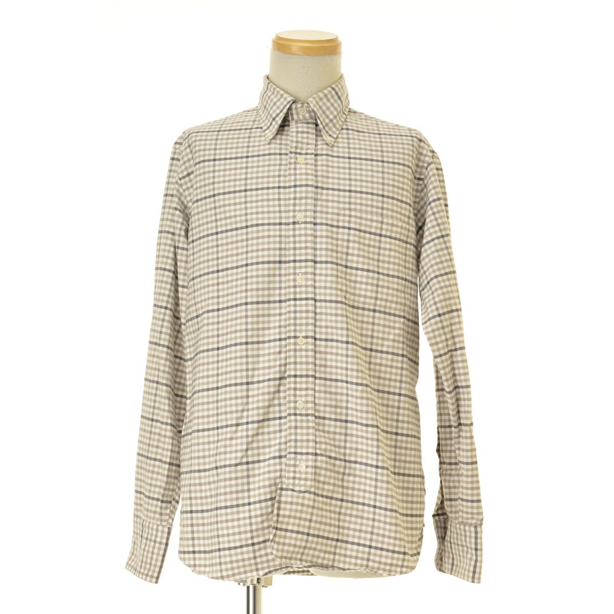 【中古】BLACK FLEECE by Brooks Brothers / ブラックフリースバイブルックスブラザーズオックスフォードチェック ボタンダウン長袖シャツ【cacgaebb-m】