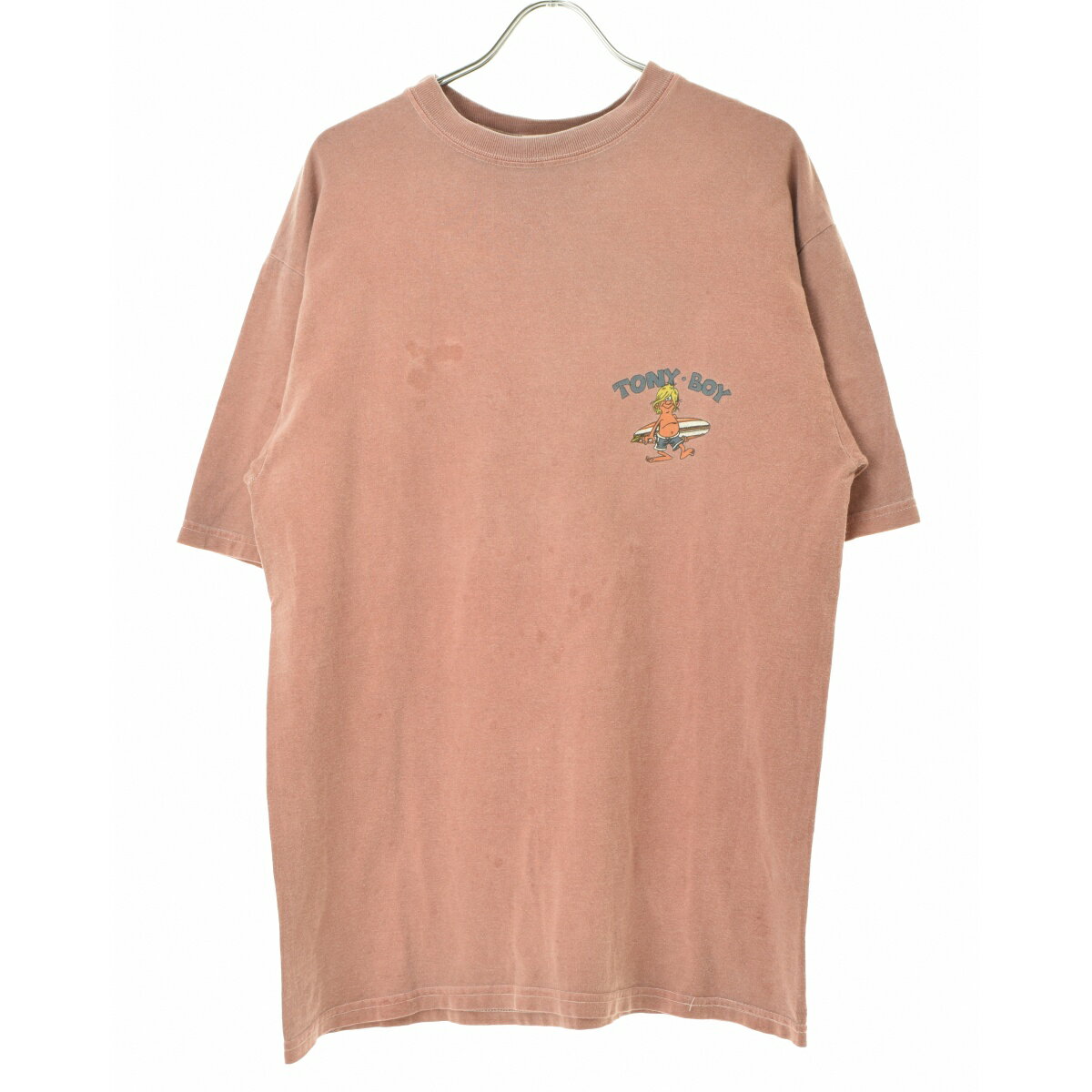 #SURF&SWEATS#X35#X36#X37#X38#X39#Y4e#Y4f#Y50#Y51#Y52#S35#S36#S37#S38#S39#SURF & SWEATS#ピンク系#表記サイズ：L#コンディションD##メンズ#Tシャツ・カットソー#Tシャツ#ALL#BRANDSURF & SWEATS ITEMUSA製 TONY BOY半袖Tシャツ(G006310787) SURF & SWEATS Condition : D S 新品 A 使用感がなく試着程度の品 B 使用感があまりなく目立つダメージがないUSED品 C 使用感はあるがダメージが比較的目立たないUSED品 D 使用感があり汚れなどのダメージが目立つUSED品 E かなりの使用感があり破れやシミなどのダメージが目立つUSED品 Item Information ATTENTIONダメージについて USED品となりますので、使用感があり、所々に汚れ、プリントにひび割れ、ステッチの抜けが見られます。 表記サイズL 実寸肩幅約55cm 総丈約80cm 身幅約55cm 袖丈約26cm※実寸は手作業で採寸しておりますので、1cm〜2cmの誤差が生じる場合がございますので何卒ご了承お願いいたします。 カラー(弊社規定)くすんだダークピンク系※ご使用のモニタやブラウザによって、画像の色味が異なって見えることがありますので何卒ご了承お願いいたします。 素材 COTTON100％ 付属品 - 裏地 - このアイテムにつけられているキーワード#SURF & SWEATS##ピンク系##表記サイズ：L##コンディションD##メンズ##Tシャツ・カットソー##Tシャツ##ALL# 関連商品 このブランドの他の商品を見る このタイプの商品を見る ※商品詳細で気になる点がございましたらお気軽にお問い合わせください。