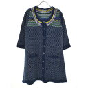 【中古】BEAMS HEART / ビームスハート柄ニットロング七分袖カーディガン【cacebbaj-l】