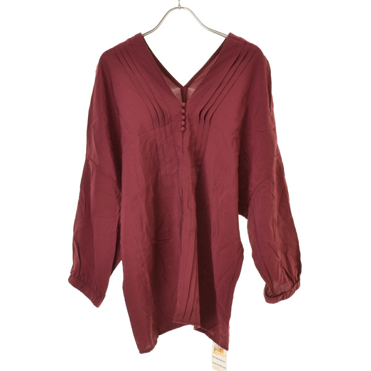 【中古】JUNOAH / ジュノアタックVネック七分袖ブラウス【cacgabch-l】