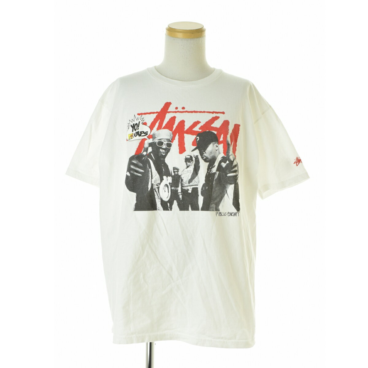 【中古】STUSSY × Yo! MTV Raps / ステューシー × Yo! MTV Raps13SS 25周年記念 Public Enemy パブリックエネミー半袖Tシャツ【cacgadbb-m】【送料無料】