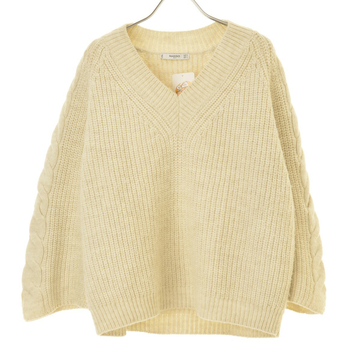 【中古】【期間限定値下げ】MANGO / マンゴVネック七分袖ニットセーター【cacgaccf-l】