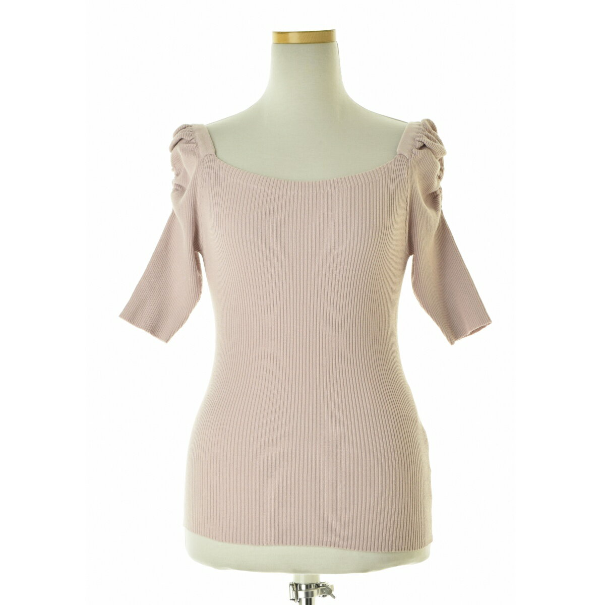 【中古】ROYAL PARTY / ロイヤルパーティー7410-103-3 スクエアネック五分袖ニットセーター【cacfaibi-l】