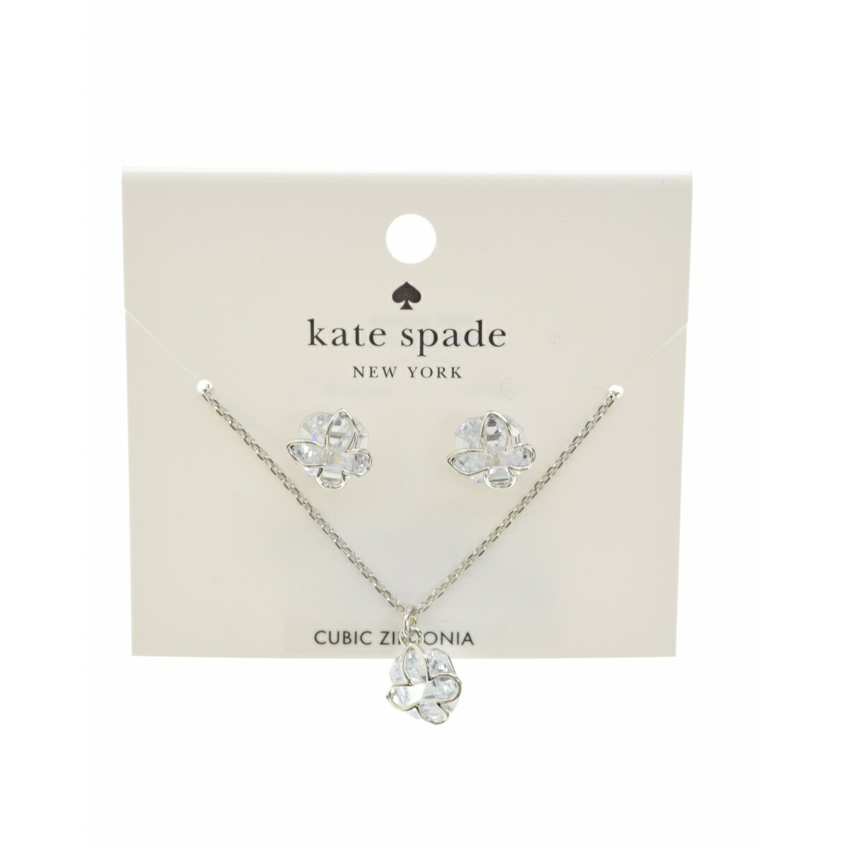 Garnet - 【中古】Kate Spade / ケイトスペードサムシング スパークリー バタフライ ネックレス&ピアス セットネックレス【cacgafbe-z】
