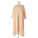 【中古】nest Robe / ネストローブ01173-1055 リネンタックフレアロング七分袖ワンピース【cacfagci-l】