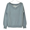 【中古】axes femme / アクシーズファムMR131X149 レース Vネック プルオーバー長袖ニットセーター【cacfadca-l】