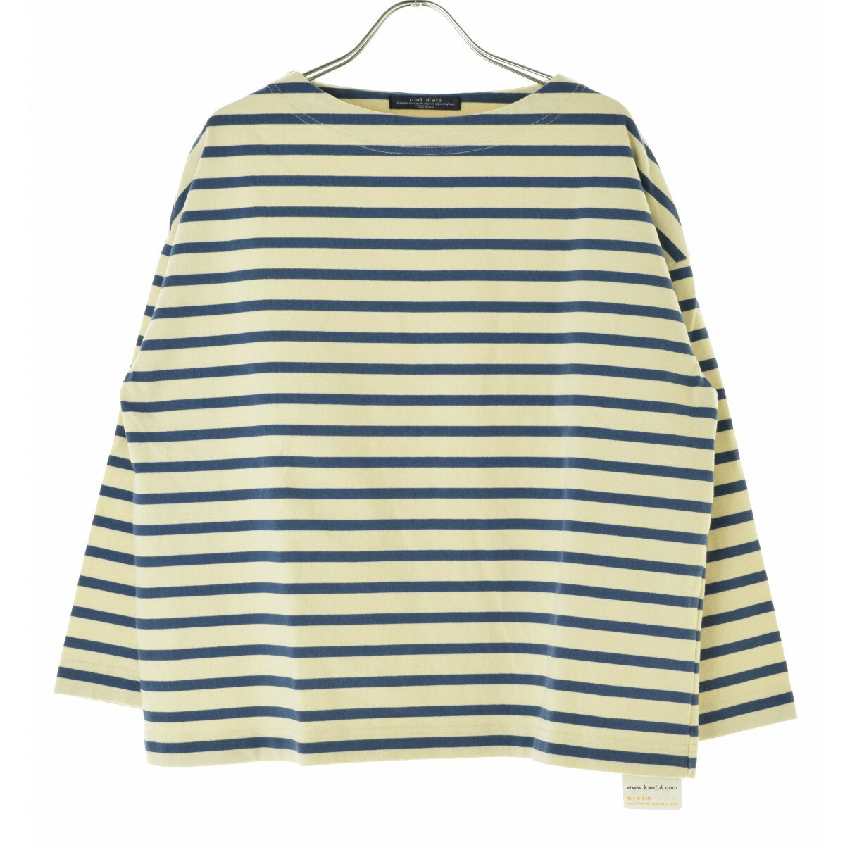 【中古】ciel d' ete / シャルデテ71820041 ボーダー柄ボートネック長袖カットソー【cacfafbd-l】