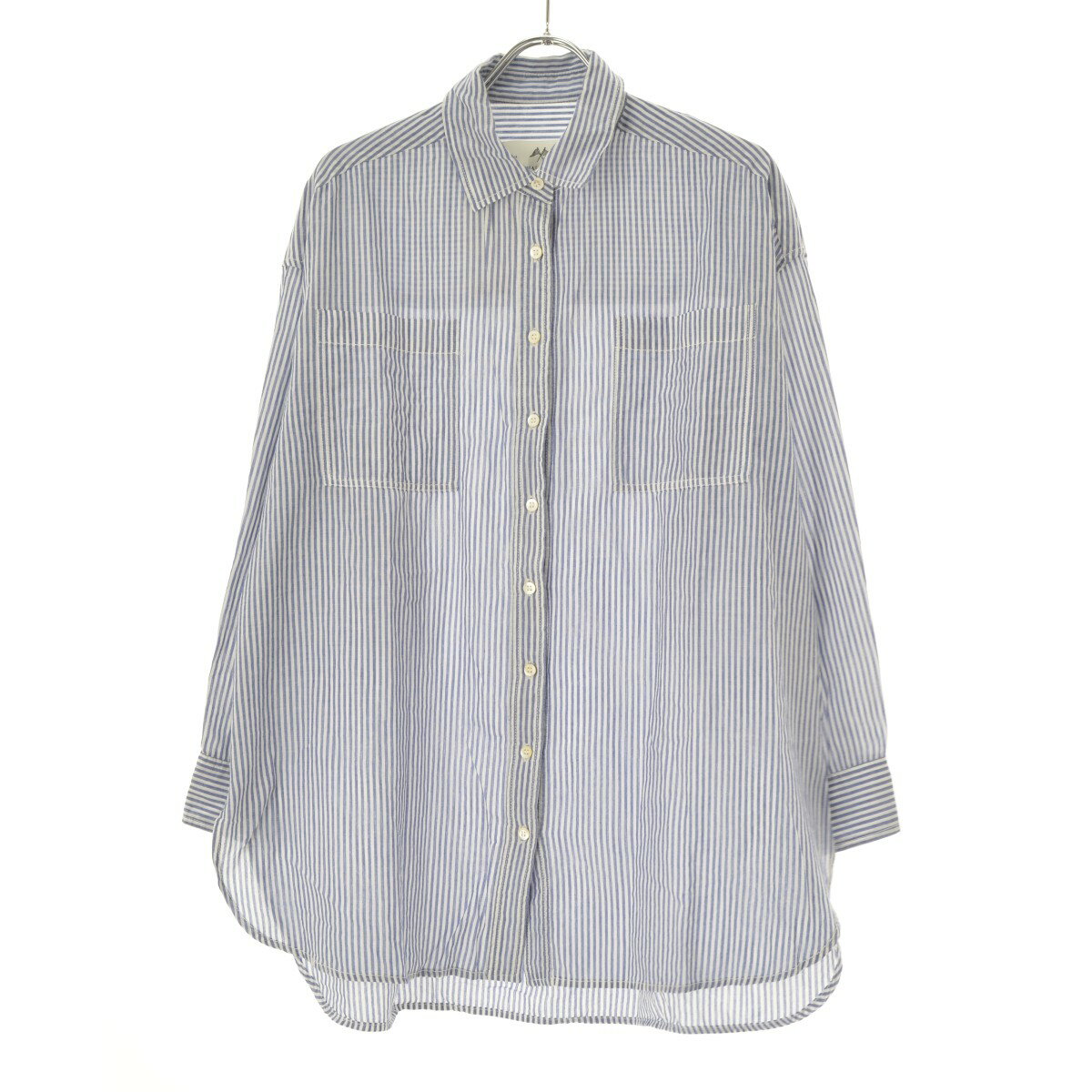 【中古】pual ce cin / ピュアルセシンストライプ長袖シャツ【cacfbccf-l】