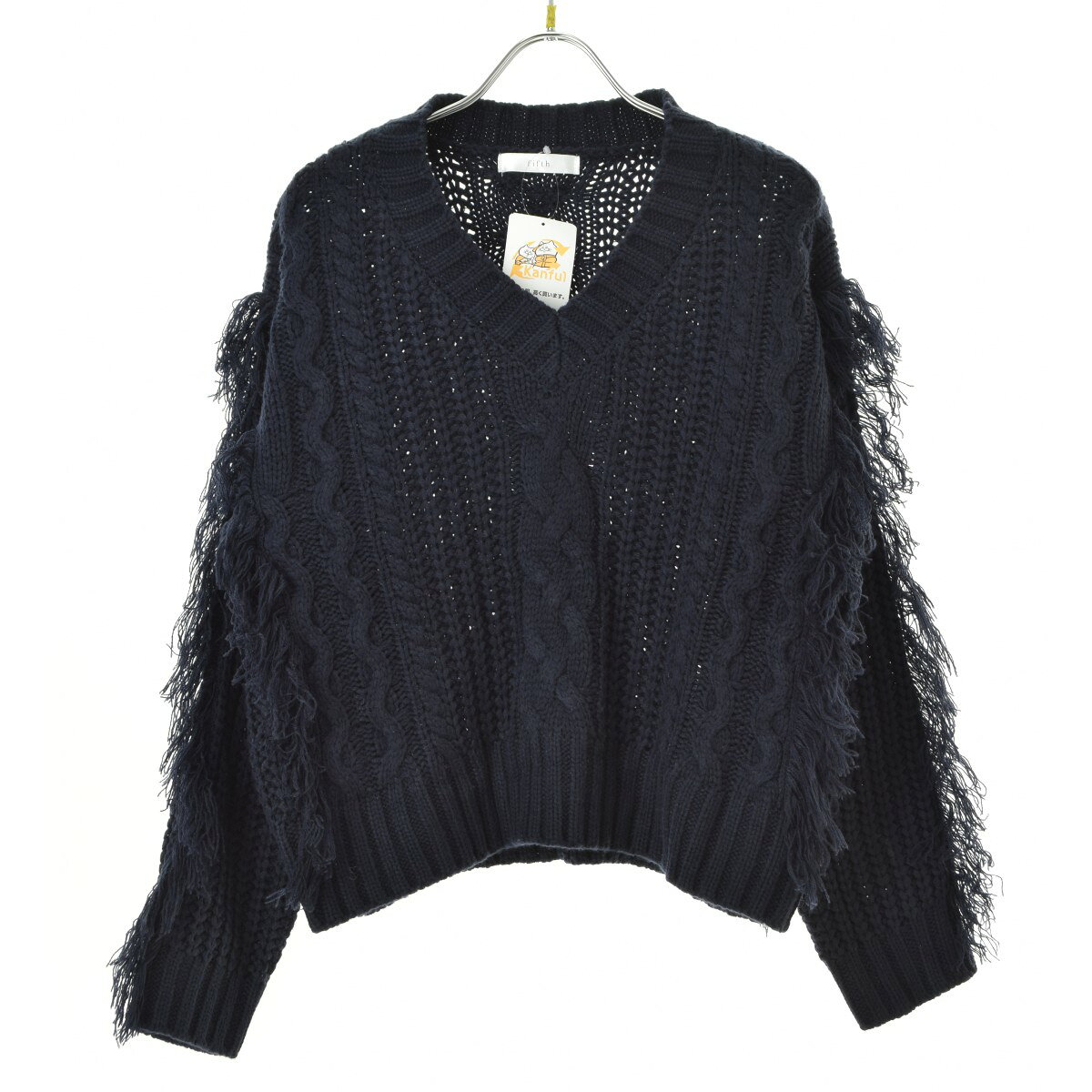 【中古】fifth / フィフスケーブル編み フリンジ長袖ニットセーター【cacfbccg-l】