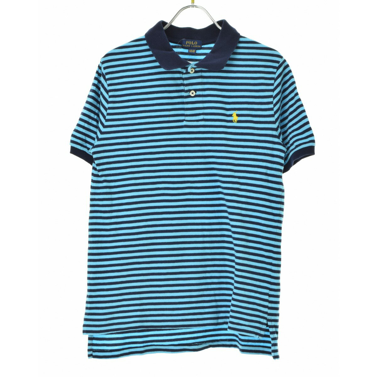 【中古】POLO RALPH LAUREN / ポロ ラルフローレンボーダー ポニー刺繍半袖ポロシャツ【cacgaeah-l】