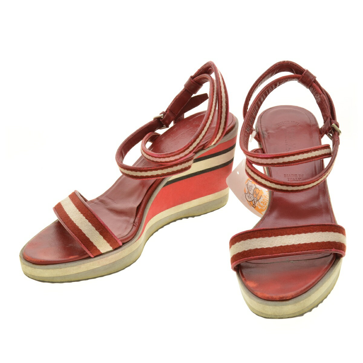 【中古】BALLY / バリーアンクルストラップ ウェッジソールサンダル【cacgafah-z】