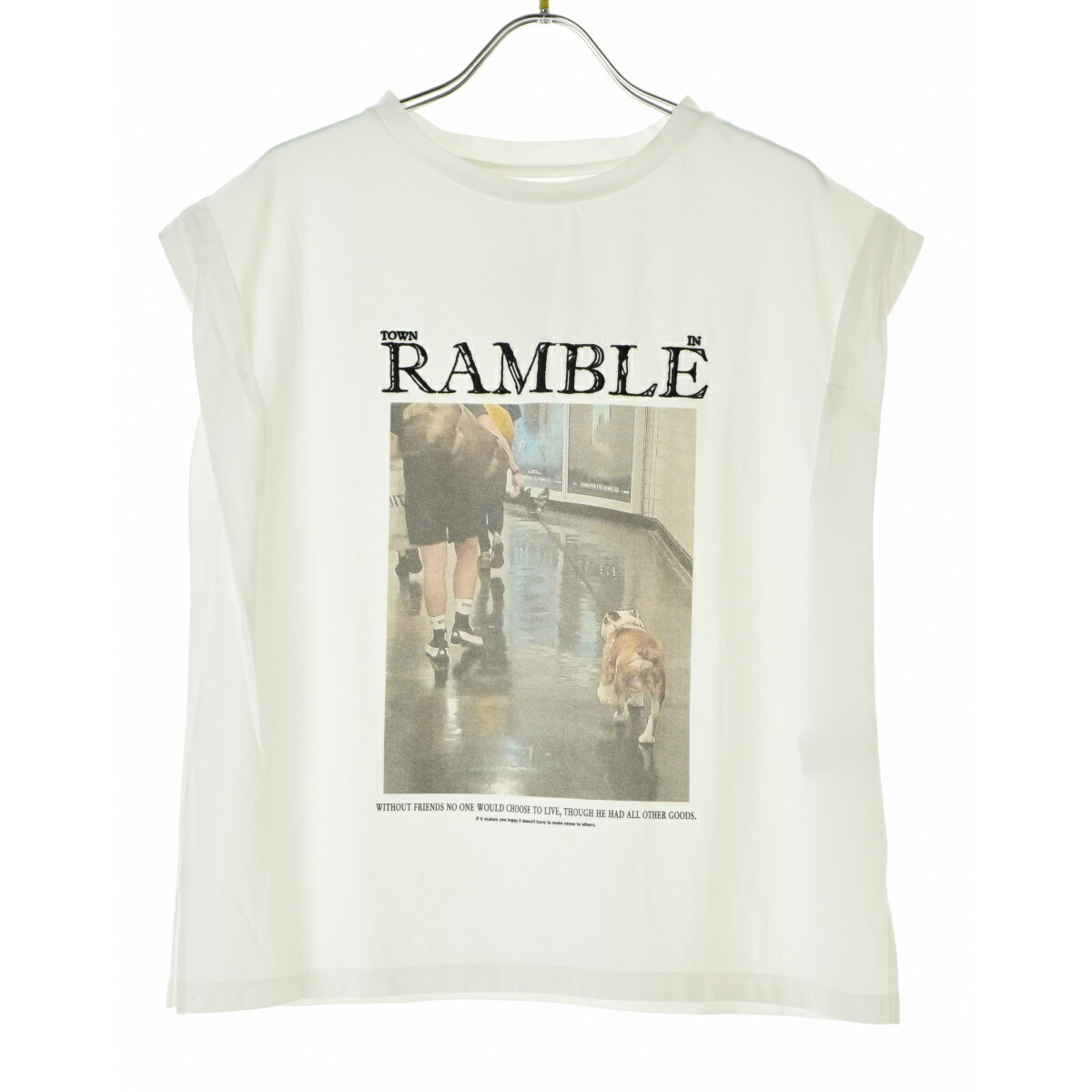 AuieF / アウィーエフTOWN RAMBLE フォトプリントフレンチスリーブTシャツ