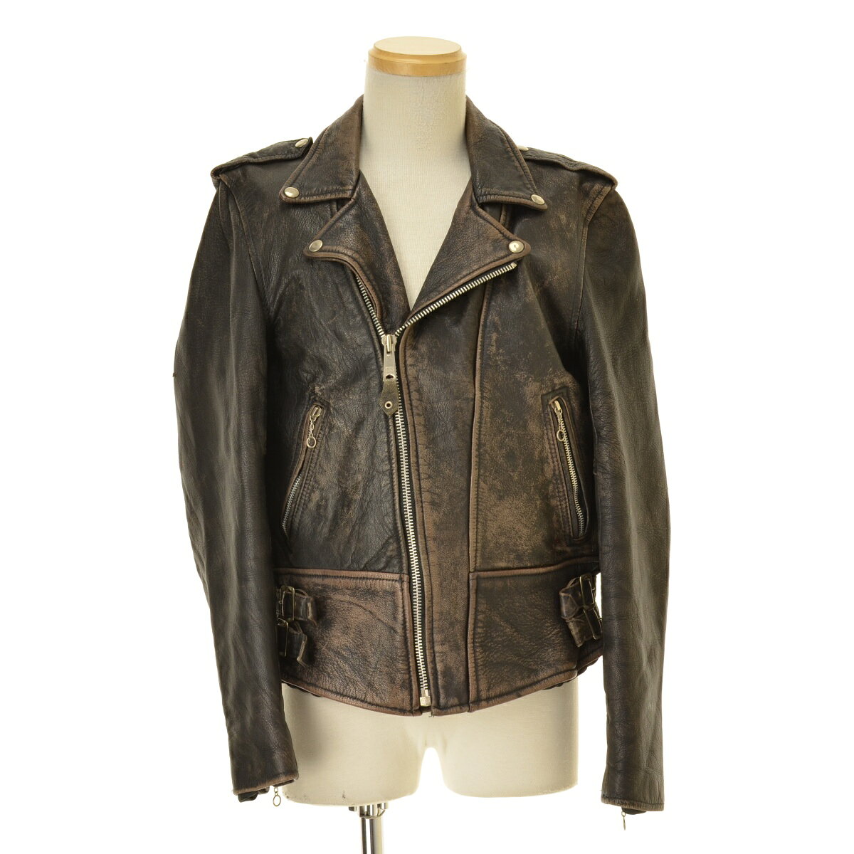 【中古】【期間限定値下げ】Nice LONDONダブルレザーライダースジャケット【cacfbadb-m】