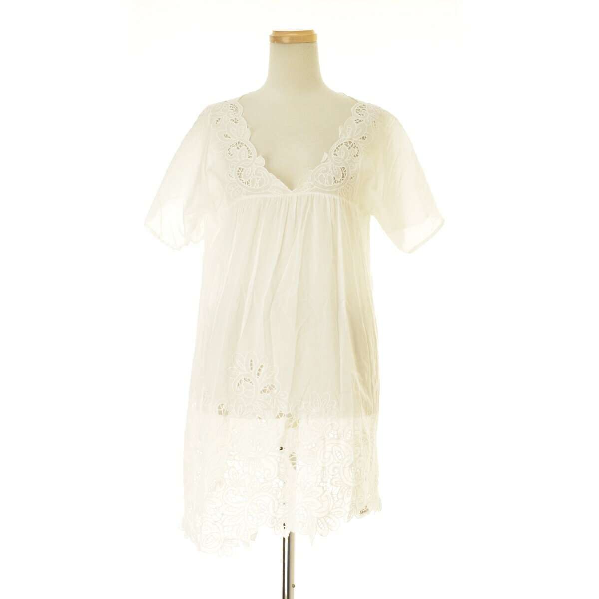 【中古】【期間限定値下げ】PARADIS TERRE / パラディテールカットワークレース半袖チュニック【cacebaac-l】
