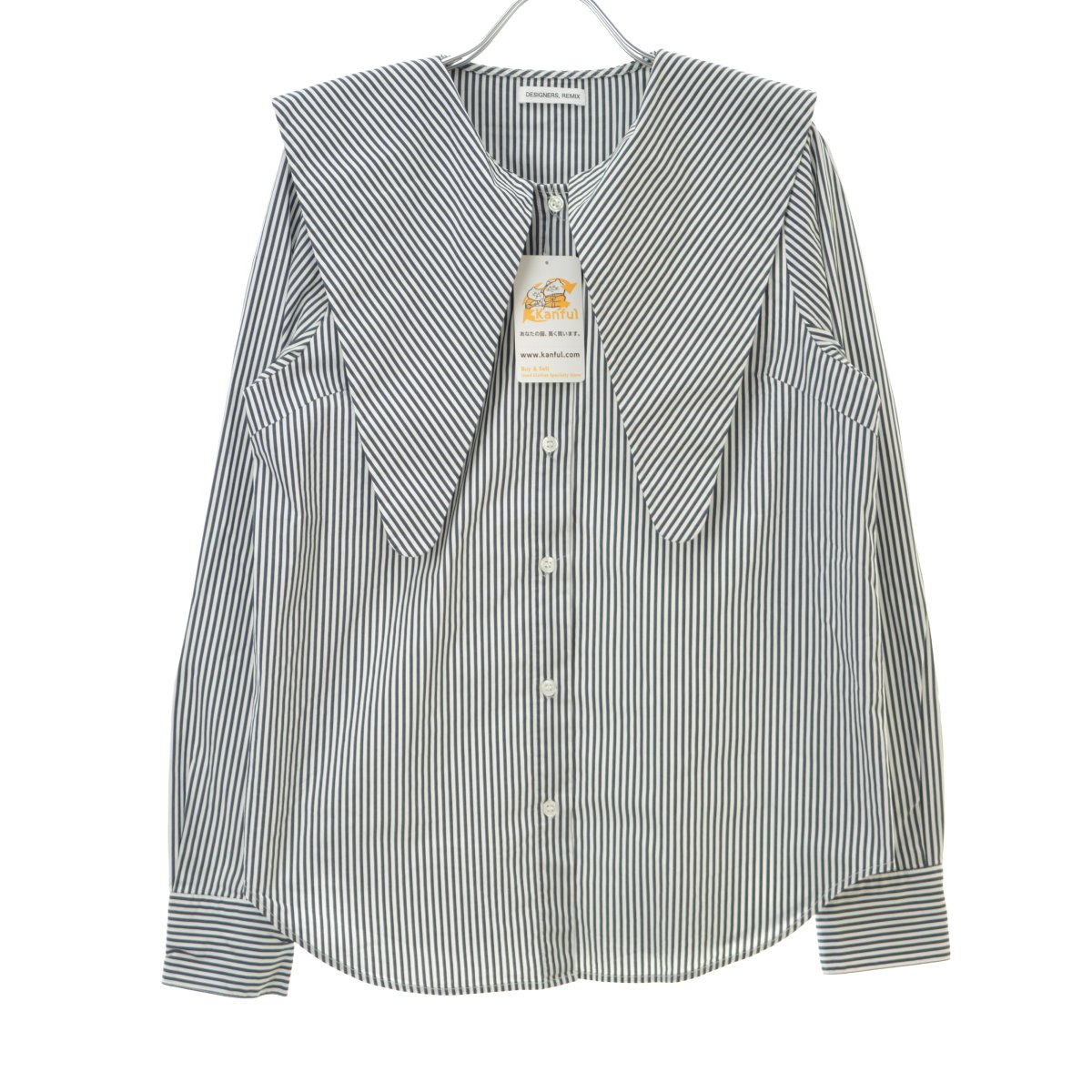 Rakuten - 【中古】DESIGNERS' REMIX / デザイナーズリミックスストライプ長袖ブラウス【cacfbcaj-l】