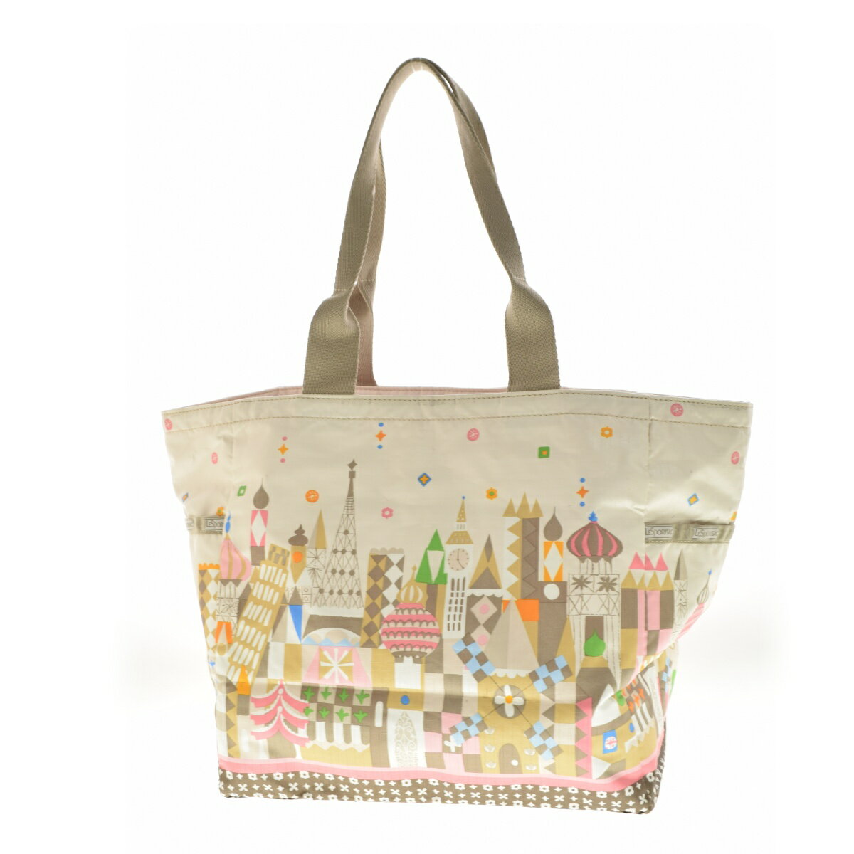 【中古】LESPORTSAC × DISNEY / レスポートサック × ディズニーIt 039 s a small worldトートバッグ【cacgafce-z】