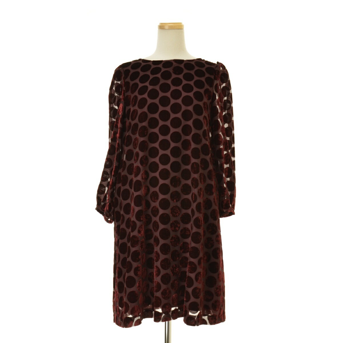 Rakuten - 【中古】To b. by agnes b. / トゥービーバイアニエスベー4721WO47 シアードットプリント長袖ワンピース【cacgadca-l】