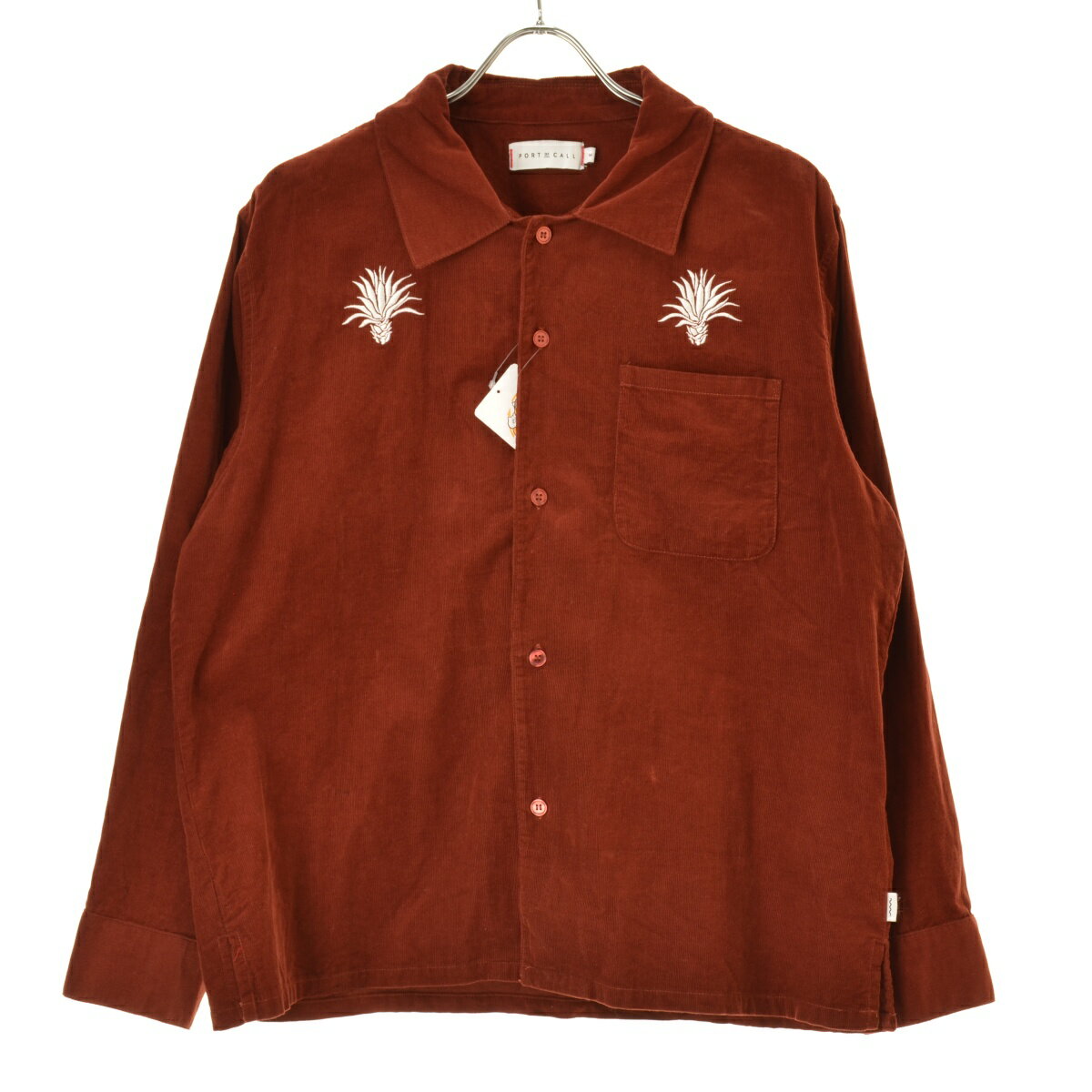 【中古】PORT OF CALL × OSUSI COLLAB / ポートオブコール × OSUSI COLLABコーデュロイ オープンカラー長袖シャツ【cacgadbe-m】