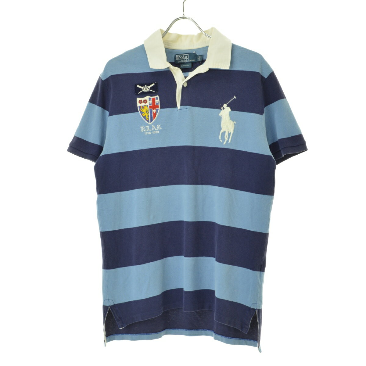 【中古】POLO RALPH LAUREN / ポロ ラルフローレンBIGポニー ボーダー柄ラガー半袖シャツ【cacdajbd-m】