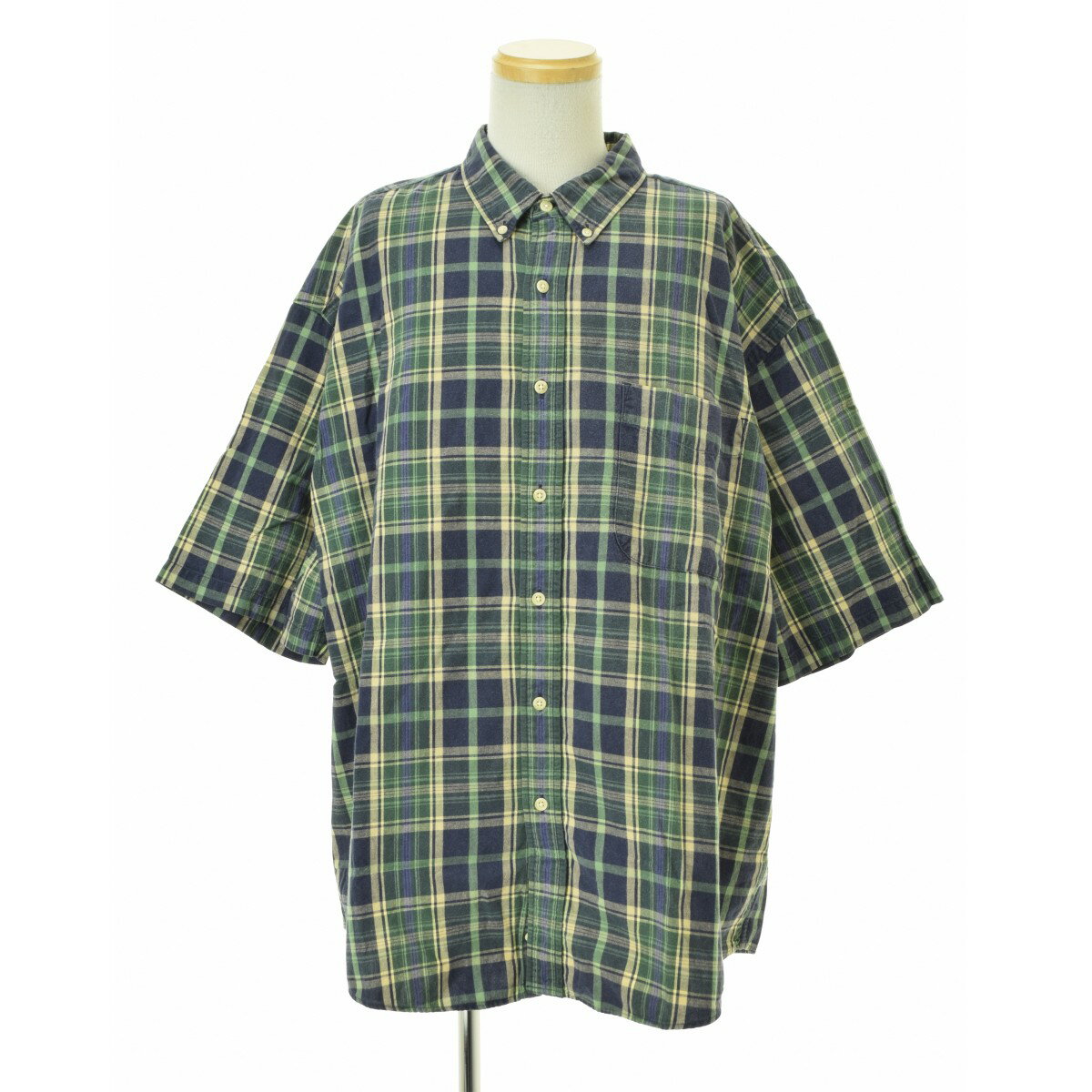 【中古】【期間限定値下げ】EDDIE BAUER / エディーバウアーチェック ボタンダウン半袖シャツ【cacfbbcj-m】