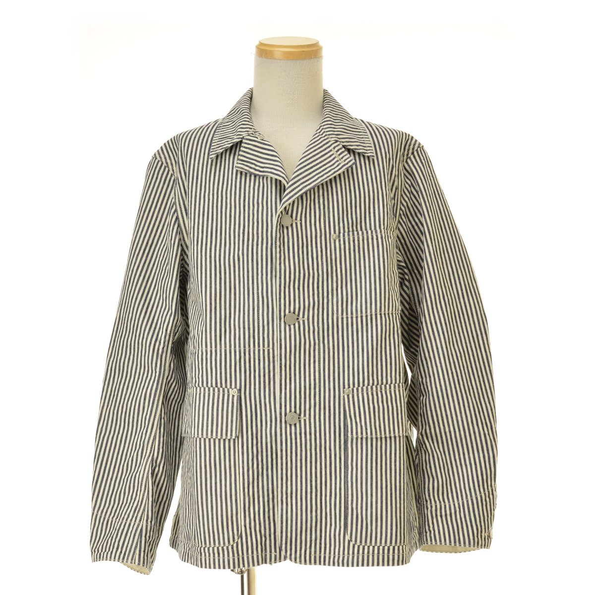 樂天商城 - 【中古】【期間限定値下げ】SCYE BASICS × UNITED ARROWS / サイベーシックス × ユナイテッドアローズ別注 ヒッコリーストライプ チョアジャケットジャケット【cacgaeae-m】