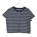 【中古】【期間限定値下げ】GAP / ギャップボーダーヘンリーネック半袖Tシャツ【cacdbbce-l】