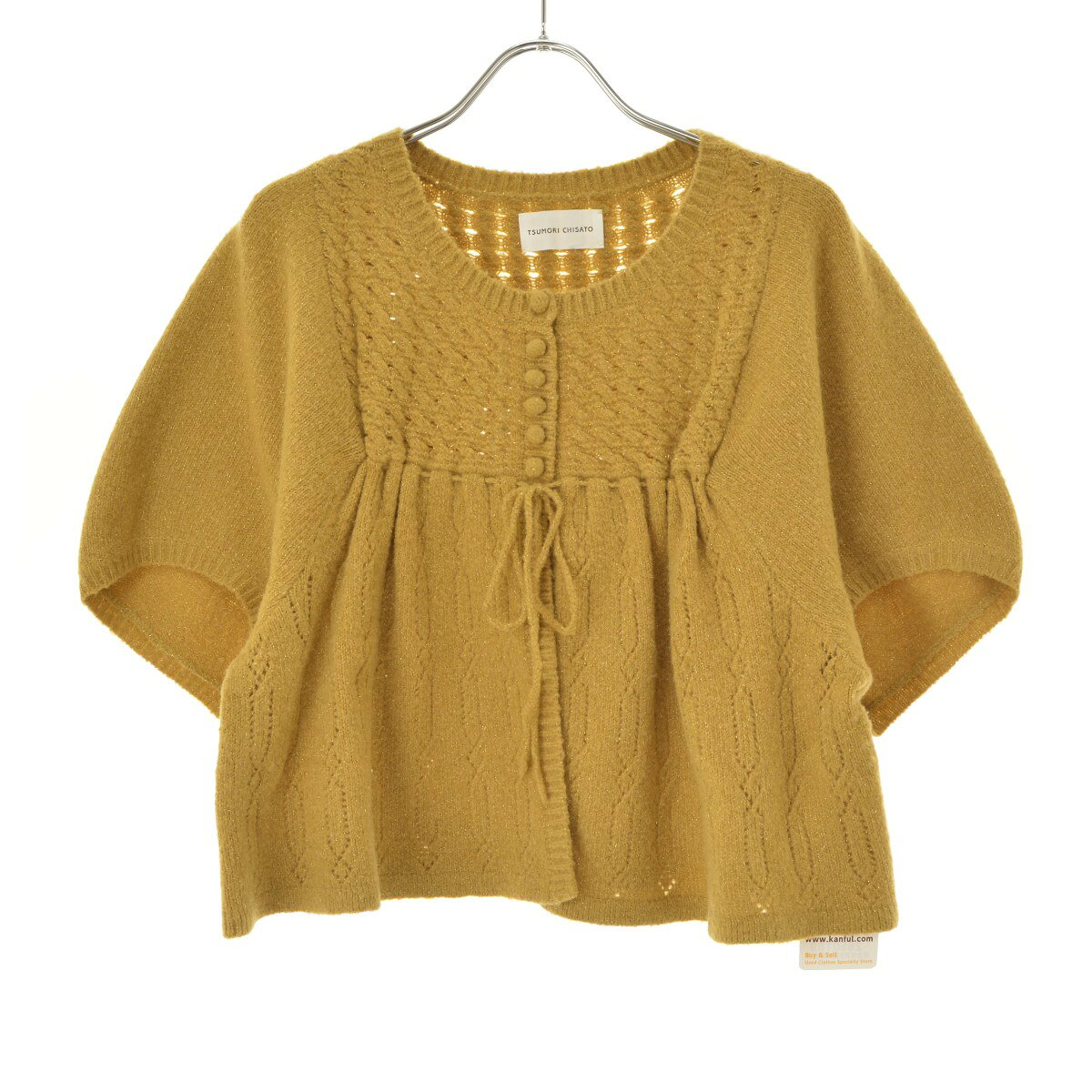Rakuten - 【中古】TSUMORI CHISATO / ツモリチサトラメニット五分袖カーディガン【cacgaccg-l】