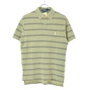 【中古】POLO RALPH LAUREN / ポロ ラルフローレンCUSTOM FIT ボーダー柄鹿の子ワンポイント半袖ポロシャツ【cacdajbe-m】