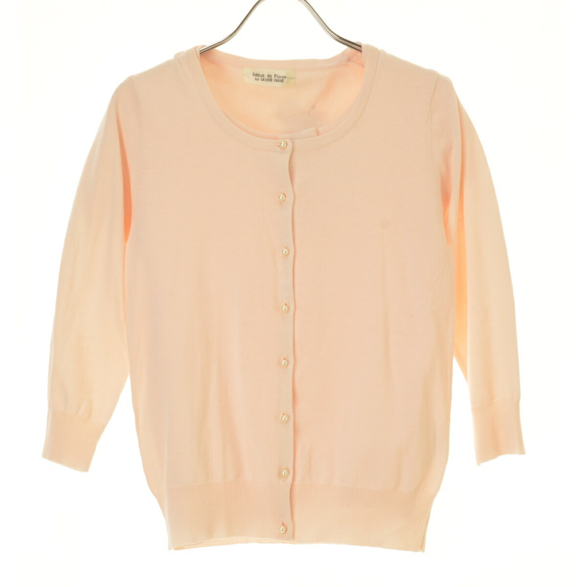 【中古】【期間限定値下げ】Debut de Fiore by LAISSE PASSE / デビュー ド フィオレバックレース アンサンブル七分袖カーディガン【cacfbbcc-l】