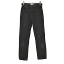 【中古】Mila Owen / ミラオーウェン09WFP215052 裾たまり ストレート ブラックデニムパンツ【cacfadad-l】