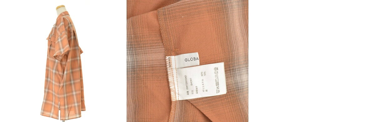 【中古】GLOBAL WORK / グローバルワークGW725033AD リネン混 オンブレチェックシャツ五分袖ワンピース【cacgaead-l】 kanful-11968874 ブランド古着の買取販売カンフル サンプル画像3