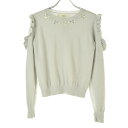 【中古】【期間限定値下げ】tocco closet186-118912 cilavis 肩透けレース切替ビジューネックプルオーバー長袖ニットセーター【cacfadad-l】(4)