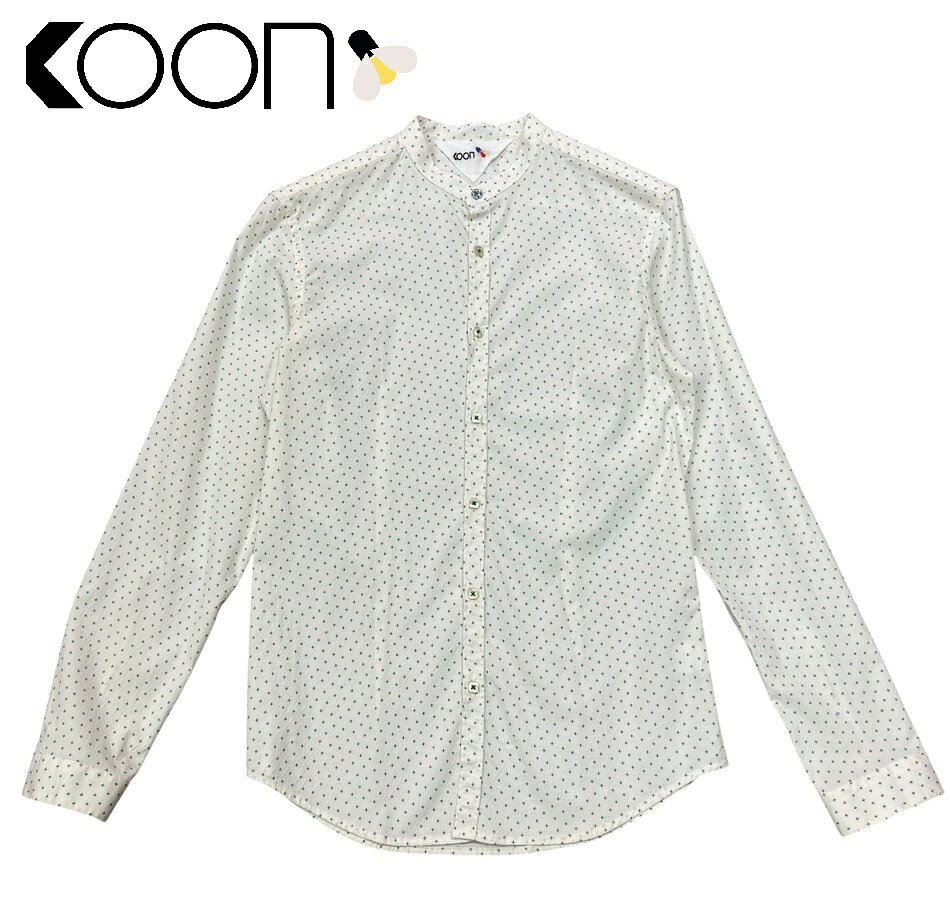 Rakuten - クーン(KOON)　メンズ トンボ柄シャツブラウス シャツ カジュアルシャツ 新品【ホワイト】　送料無料