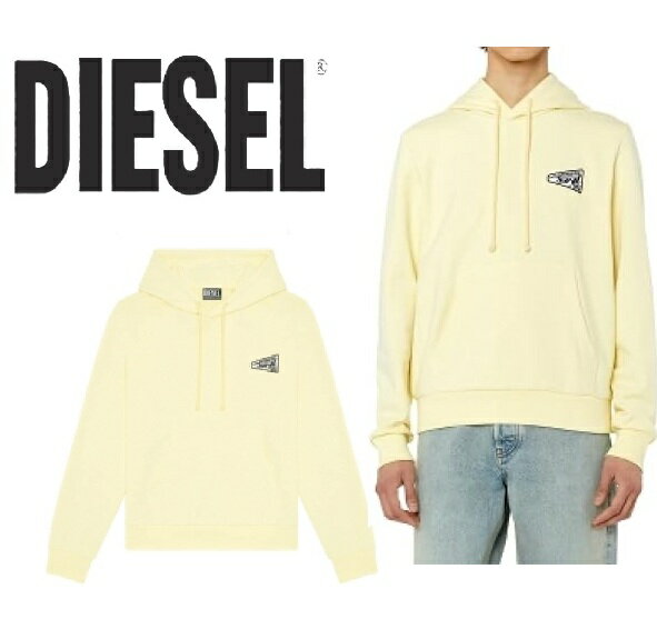 ディーゼル(DIESEL)メンズ パーカー トレーナー 長袖 カジュアルプリント オーバーサイズ A086930HAYT【イエロー】メンズ 新品 送料無料