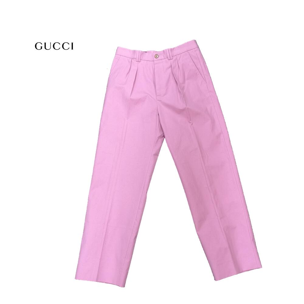 Rakuten - GUCCI グッチ ツータックバギーコットンパンツ ピンク46 新品 送料無料