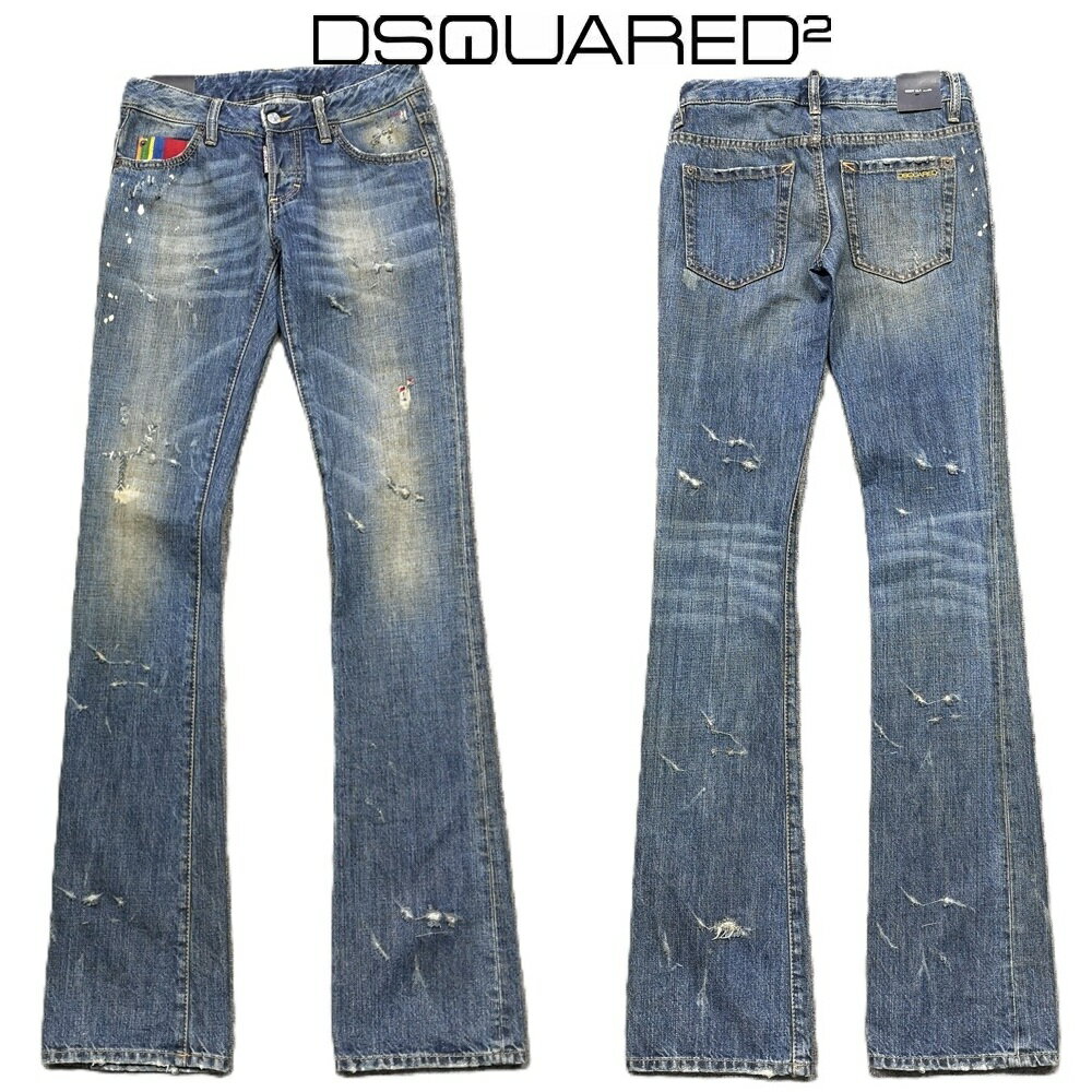 ディースクエアード(DSQUARED2)レディースデニムジーンズS75LA0312 ブーツカットジーンズ パンツ ボトムスバギーパンツ フレア ブルー DSQUARED2S75LA0312 新品 イタリア製