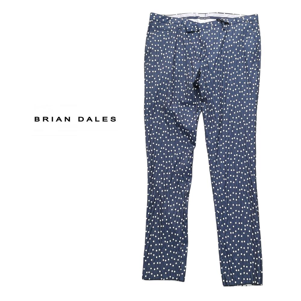 ブライアン デールズ(BRIAN DALES)ポルカドツト水玉柄 コットンパンツ ボトムスメンズ 新品