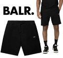BALR ボーラー Brand Regular Fit Shorts Long Line スウェット ショートパンツハーフパンツ ブランドロゴ (BLACK)ラバーロゴ ラグジュアリー ストリート サッカーB1431.1062