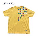 カプリ(capri)メンズ クルーネック 半袖Tシャツ父の日 大人 40代 50代 メンズ ファッションCAPRI-3231-2524【イエロー】