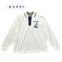 カプリ(capri)メンズ ポロシャツ 長袖Tシャツゴルフ 大人 40代 50代 メンズ ファッション新品未使用CAPRI-8231-2021【ホワイト】ゴルフウェア マリンスポーツ 釣りウェア キャンプ アウトドア