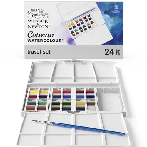 Winsor & Newton ウィンザー&ニュートン コットマン ウォーターカラー ハーフパン 24色セット ペインティング PLUSセットのサムネイル