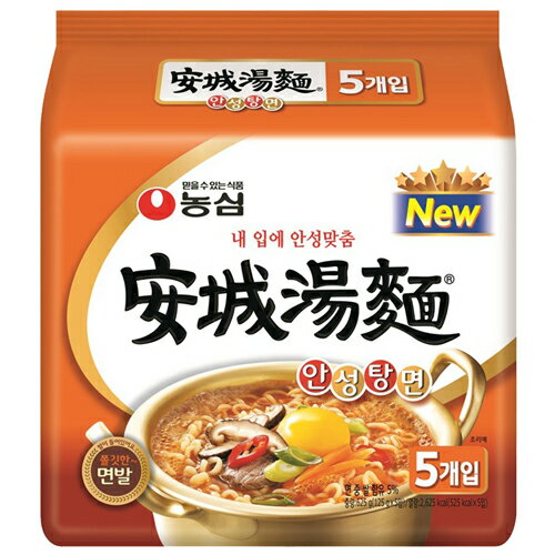 【農心】 アンソン(安城)湯麺　125g　(5食パック)　★1個当たり￥124.2(税込) ノンシム NONGSHIM 韓国ラーメン インスタントラーメン カップラーメン 辛くないラーメン 卵ラーメン 海鮮ラーメン 韓国食品