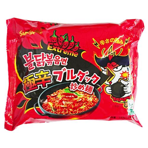 【三養】ヘク　ブルダック　炒め麺　激辛(辛さx2培)　140g×5個　激辛プルダックポックンミョン プルタク炒め麺 プルタク SAMYANG 韓国ラーメン インスタントラーメン 袋ラーメン 辛いラーメン 炒め麺 辛い炒め麺 激辛ラーメン 激辛炒め麺