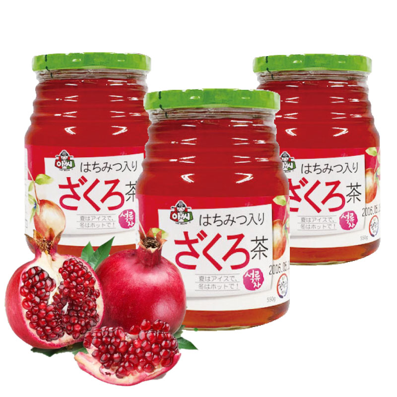 (ASSI)蜂蜜ザクロ茶 550gx3本　■韓国食品■韓国料理/韓国食材/お茶/韓国お茶/伝統お茶/健康お茶/お土産/..