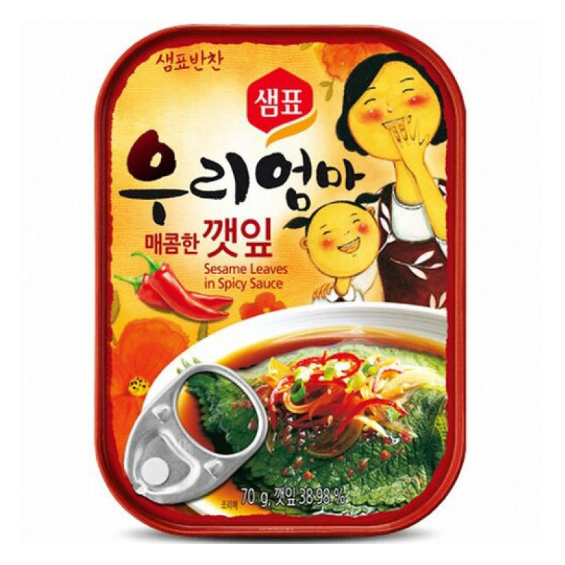 【泉標】えごまの葉キムチ　缶詰　70g「辛口」1個　■韓国食品■韓国料理/韓国食材/おかず/加工食品/缶詰/エゴマの葉キムチ/即席食品/激..